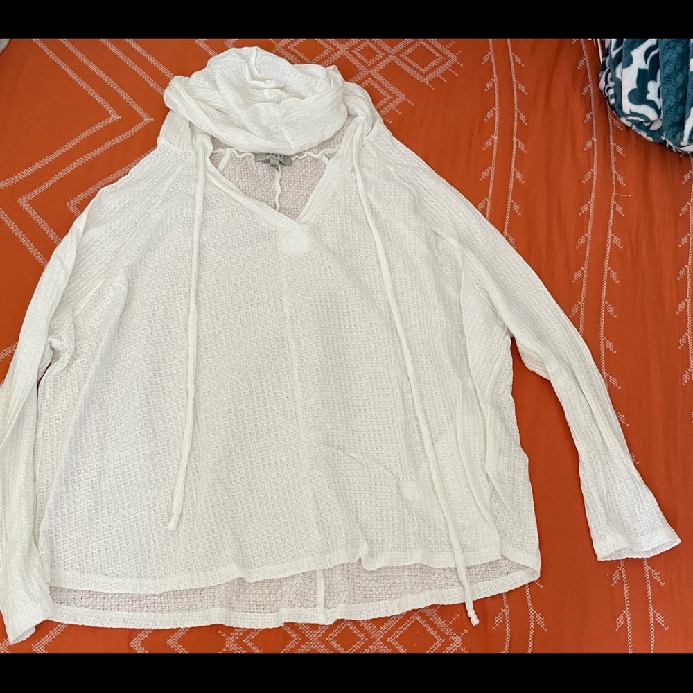 papaya waffle pullover sweater